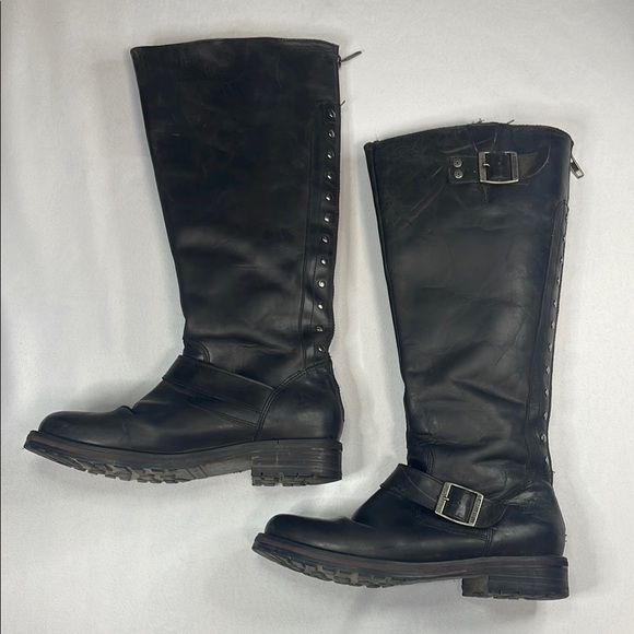 Harley-Davidson Black Combat Moto Boots with Buckle Straps - Picture 1 of 9